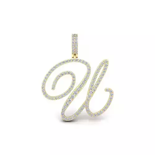 U Font Latter Pendent 3d Model and Render 