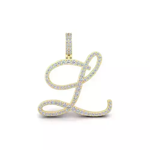 L Font Latter Pendent 3d Model and Render  3D print model