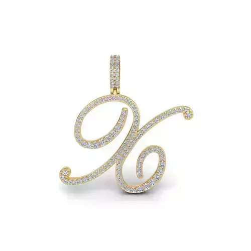 X Font Latter Pendent 3d Model and Render 