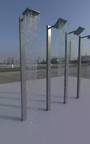 Shower water animation 3D model