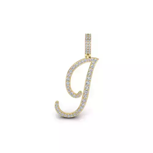 J Font Latter Pendent 3d Model and render 3D print model