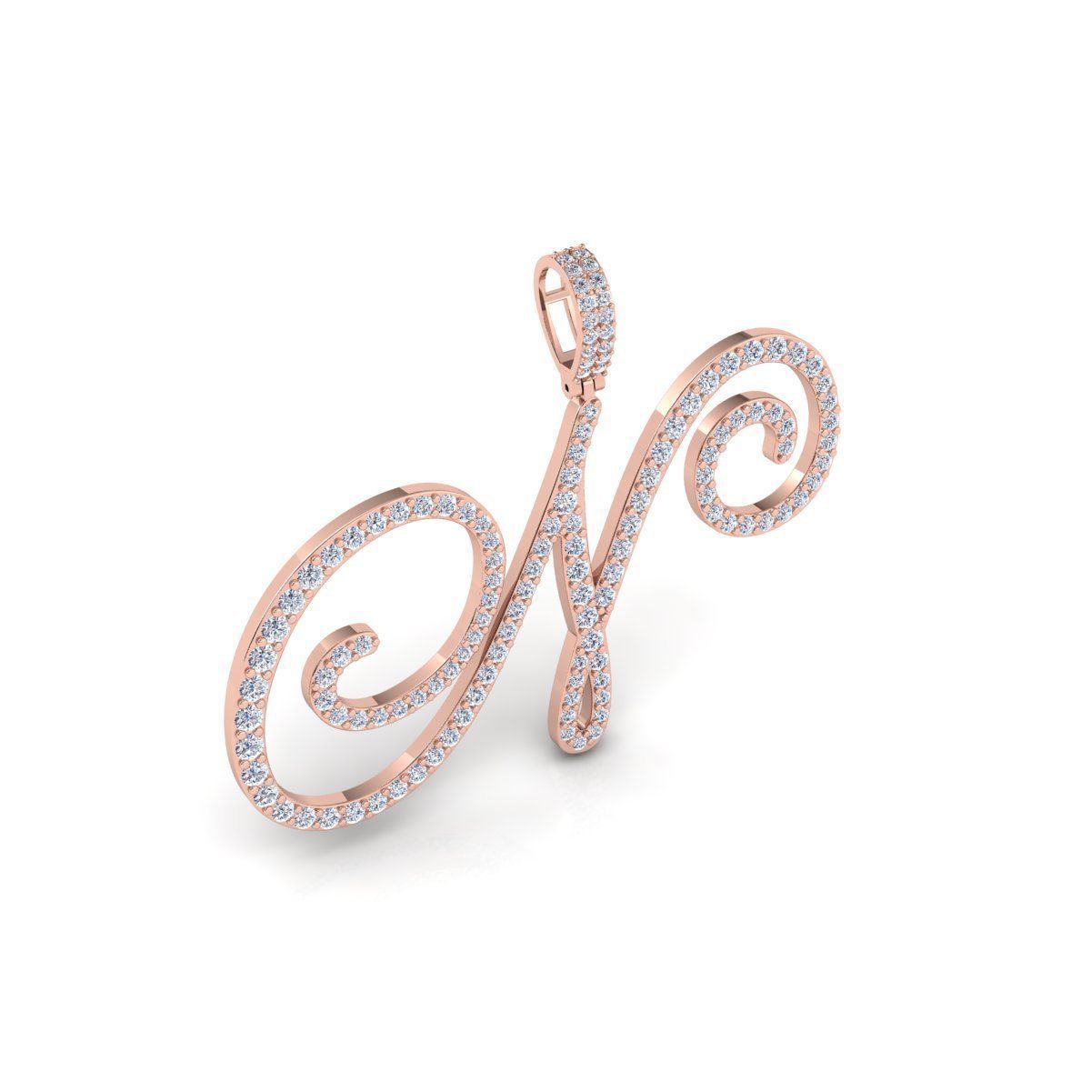 N Latter Pendent 3d Model and Render 3D print model_4