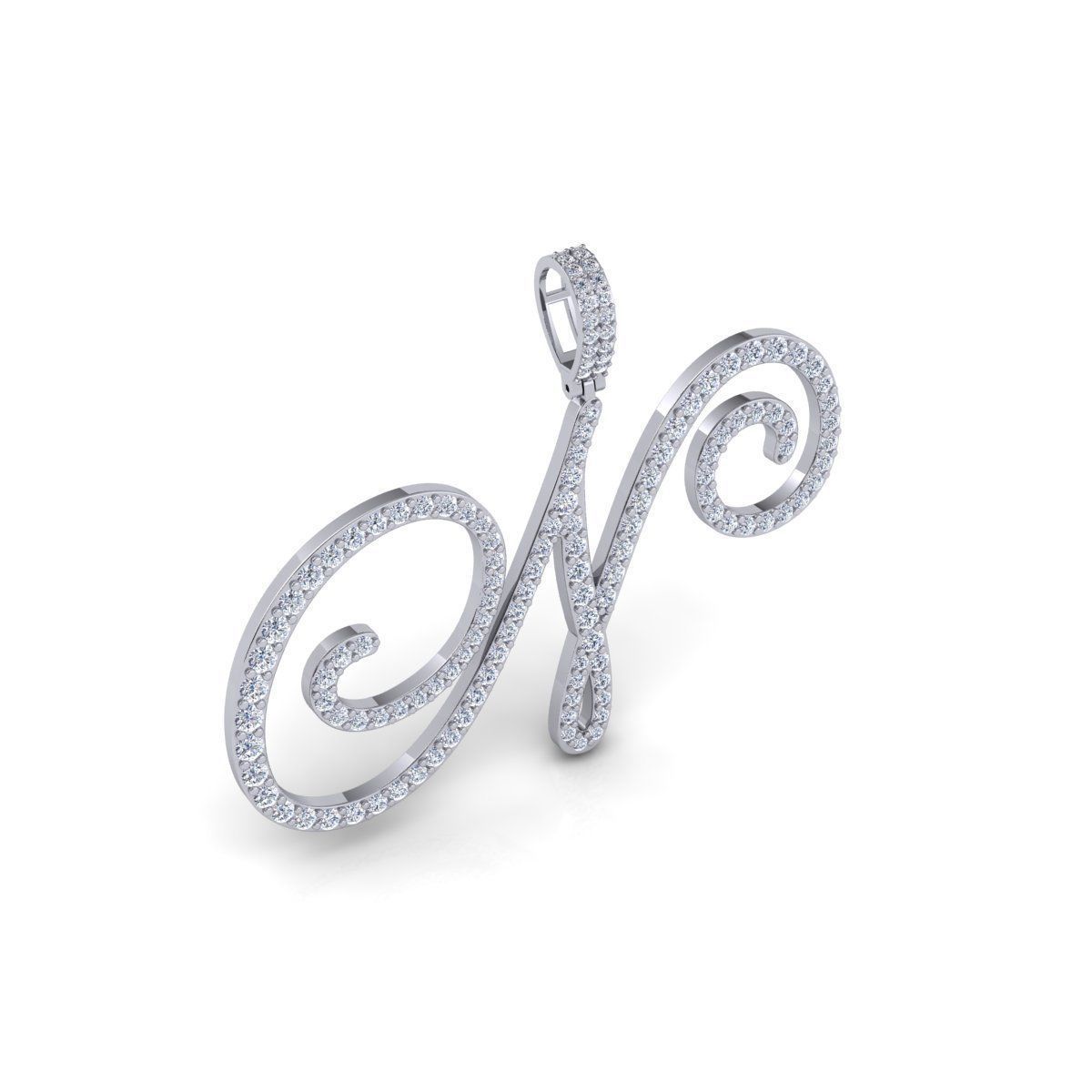 N Latter Pendent 3d Model and Render 3D print model_5