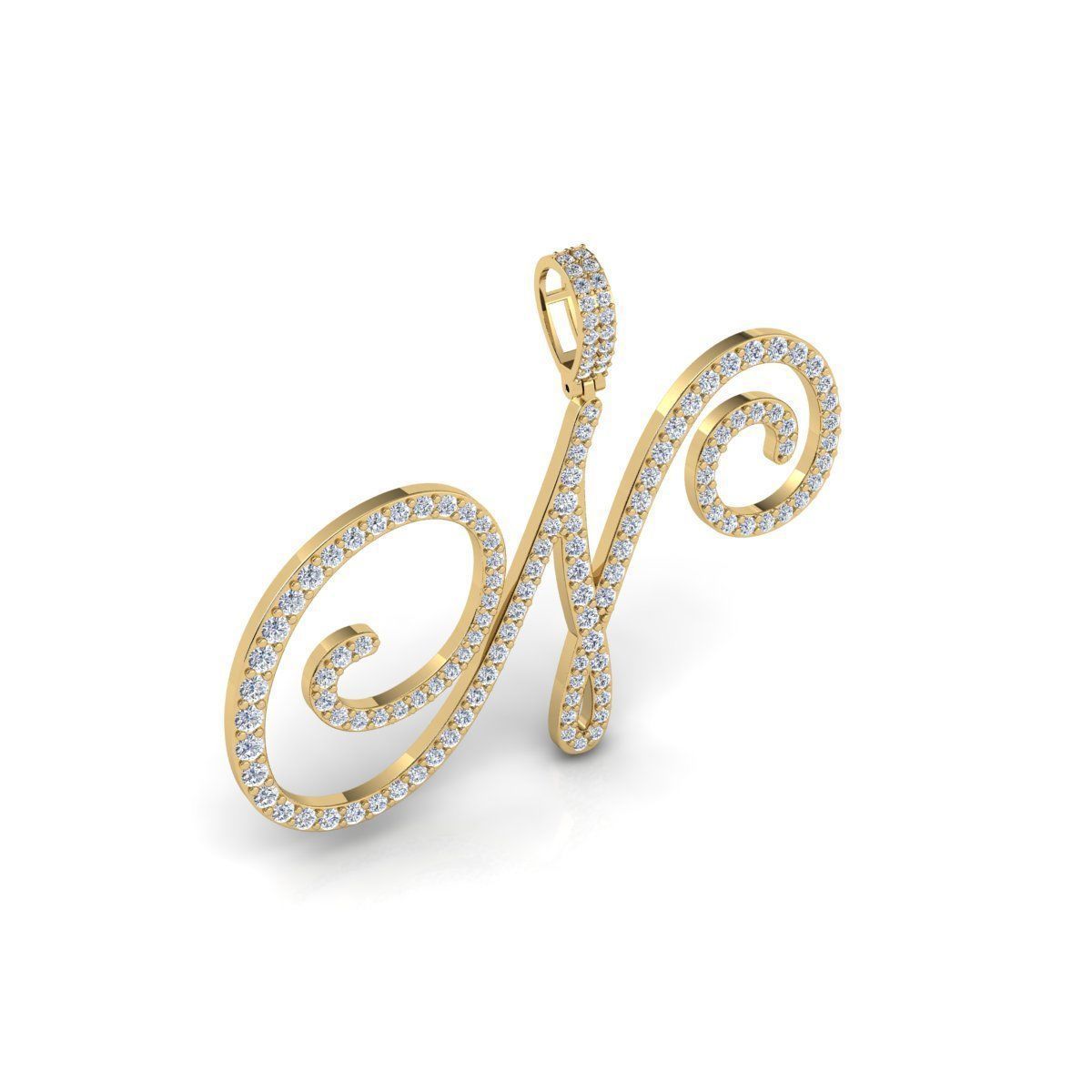 N Latter Pendent 3d Model and Render 3D print model_3