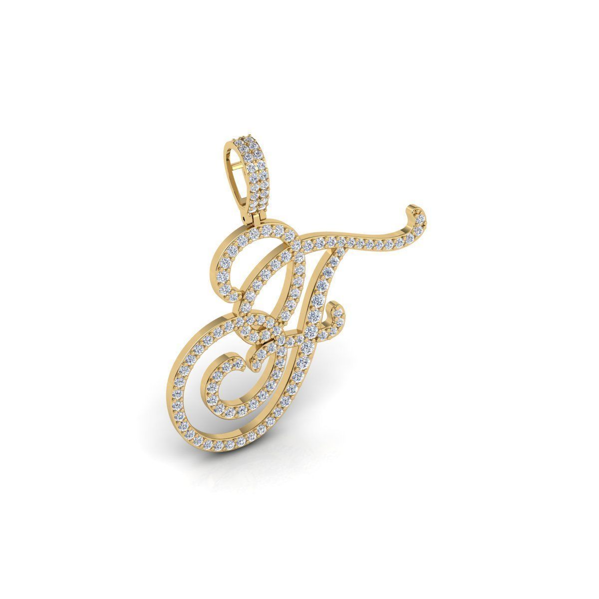 J Font Latter Pendent 3d Model and Render 3D print model_3