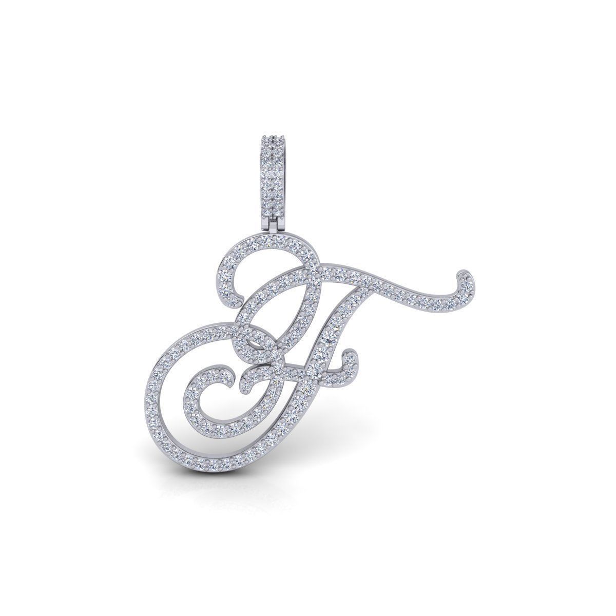 J Font Latter Pendent 3d Model and Render 3D print model_2