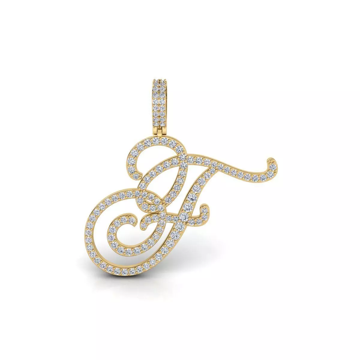 J Font Latter Pendent 3d Model and Render 3D print model_0