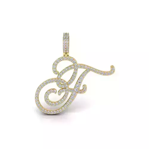 J Font Latter Pendent 3d Model and Render  3D print model