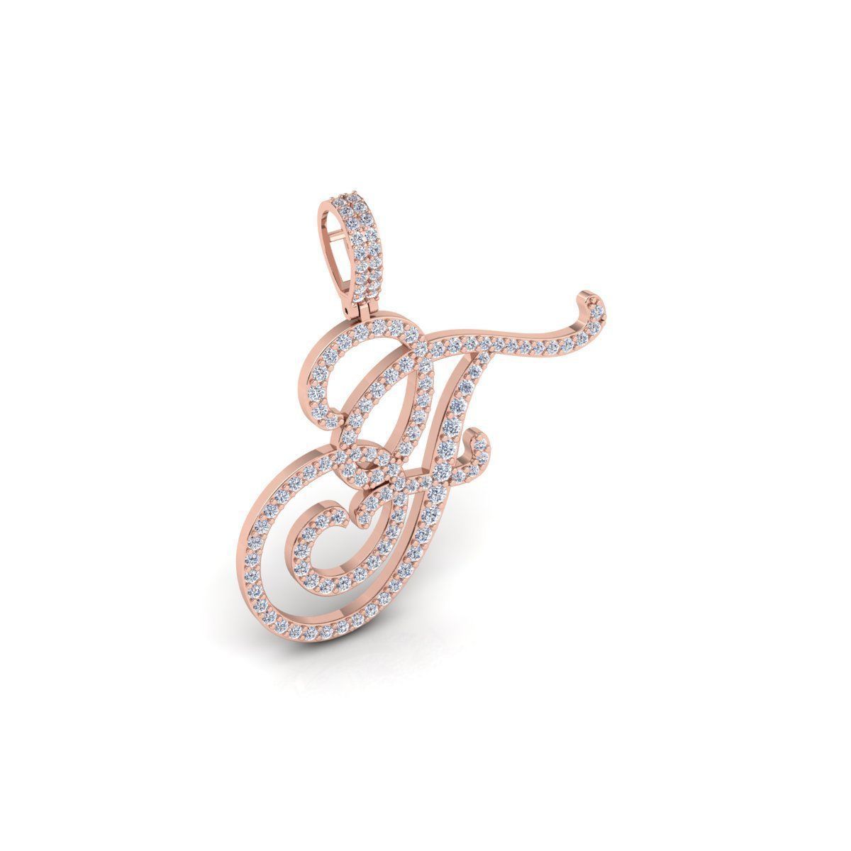 J Font Latter Pendent 3d Model and Render 3D print model_4