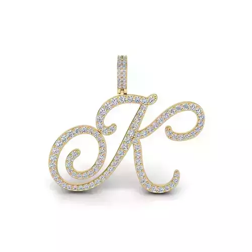 K Font Latter Pendent 3d Model and Render  3D print model