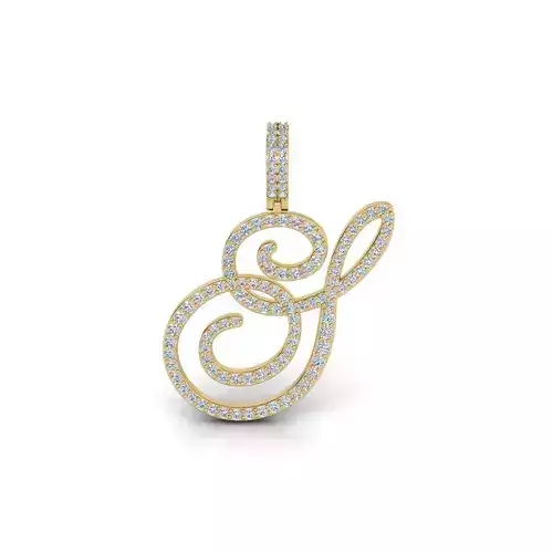 S Font Latter Pendent 3d Model and Render  3D print model