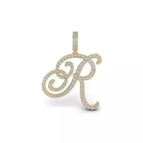 R Font Latter Pendent 3d Model and Render  3D print model
