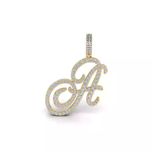 A Font Latter Pendent 3d Model and Render  3D print model