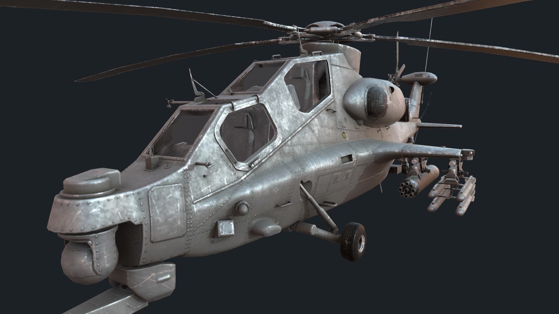 CAIC WZ-10 Low-poly 3D model_1