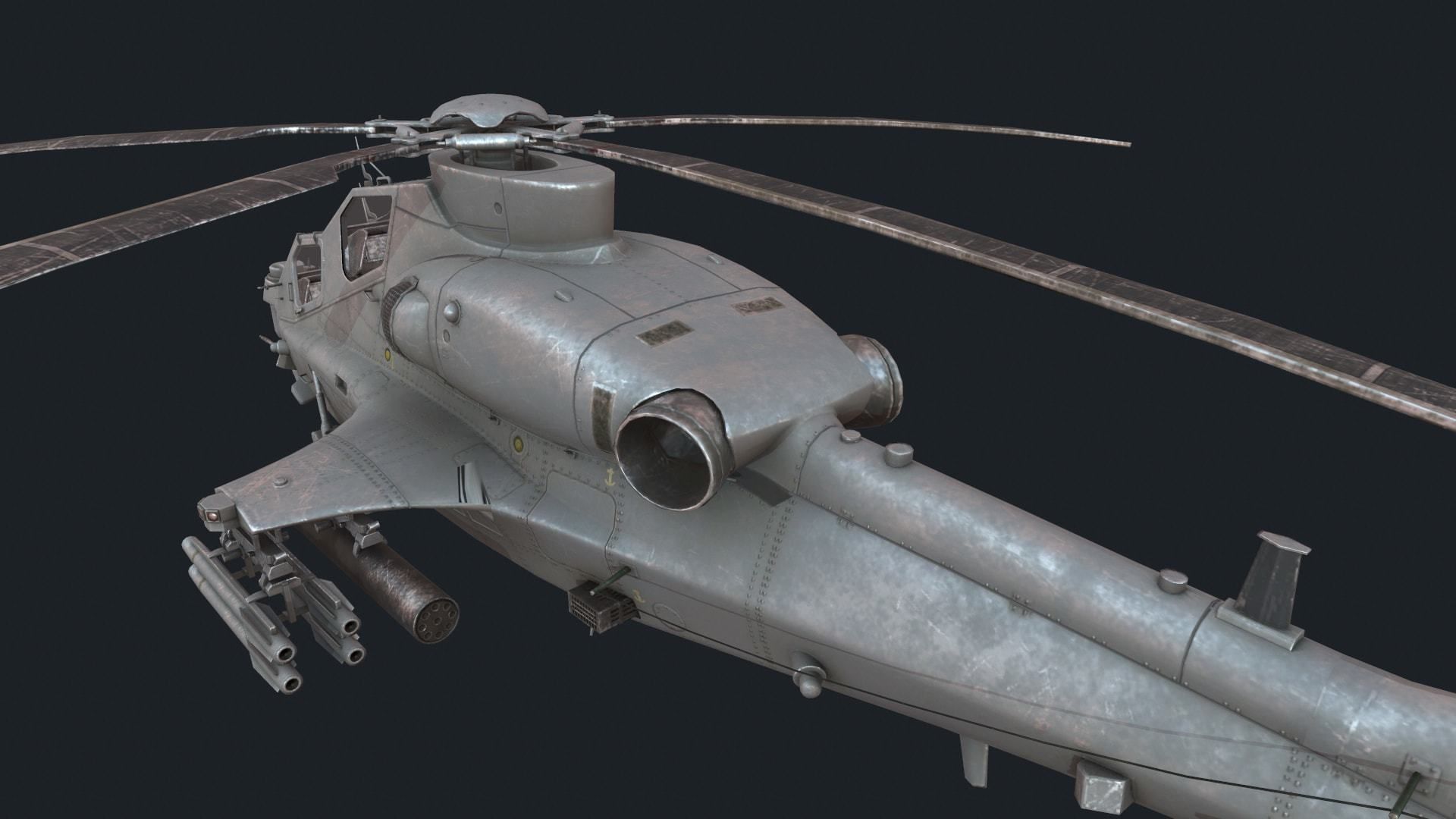 CAIC WZ-10 Low-poly 3D model_2