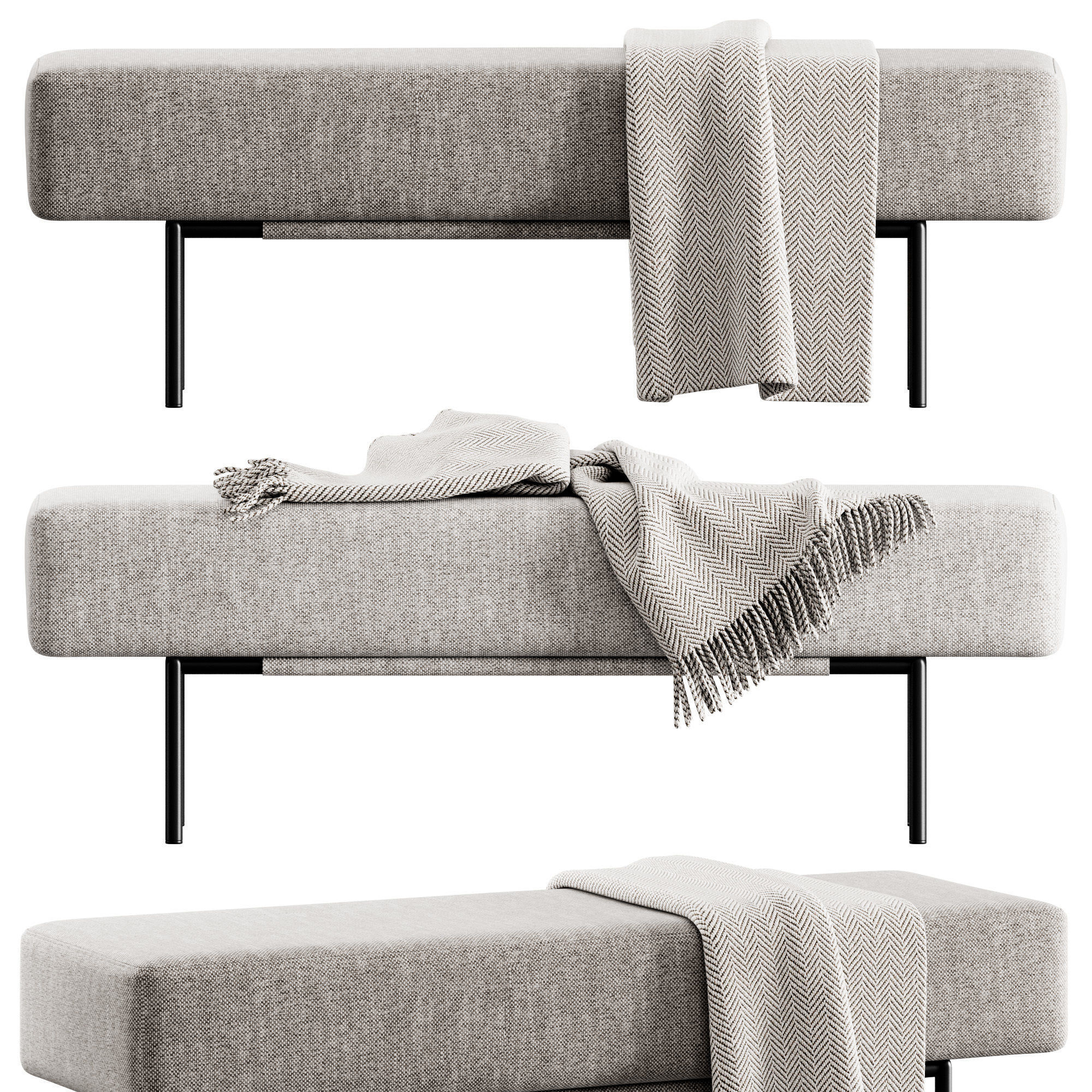 Bench by Bouclair 3D model_1