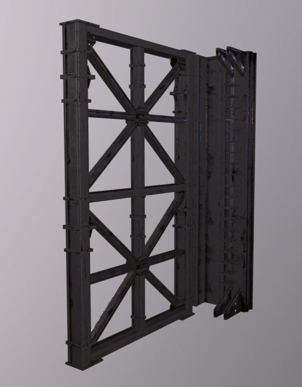 Giant Gate Low-poly 3D model_2