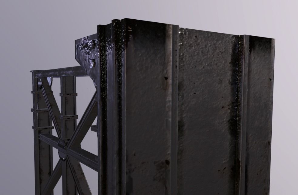 Giant Gate Low-poly 3D model_3