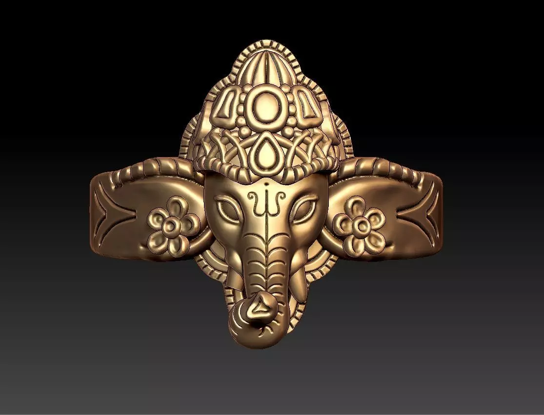 VINAYAGAR RING 3D print model_0