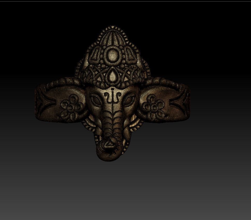 VINAYAGAR RING 3D print model_4