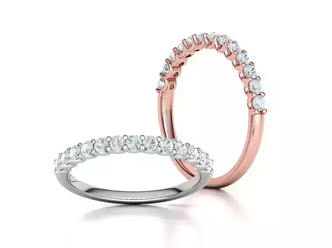 Half Eternity Ring 2mm Diamonds 13-stone design  3D print model