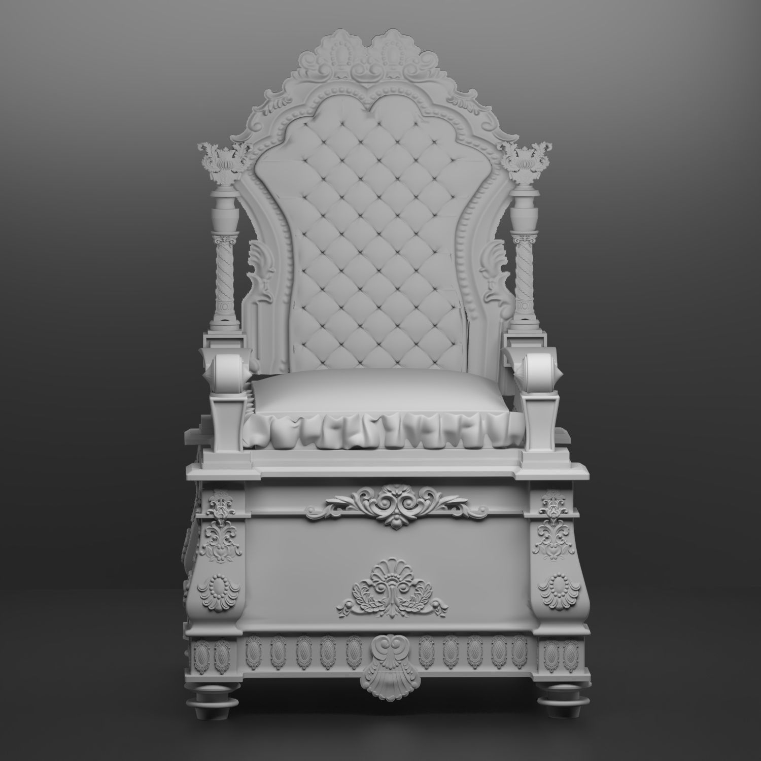 Royal chair 3D model_2