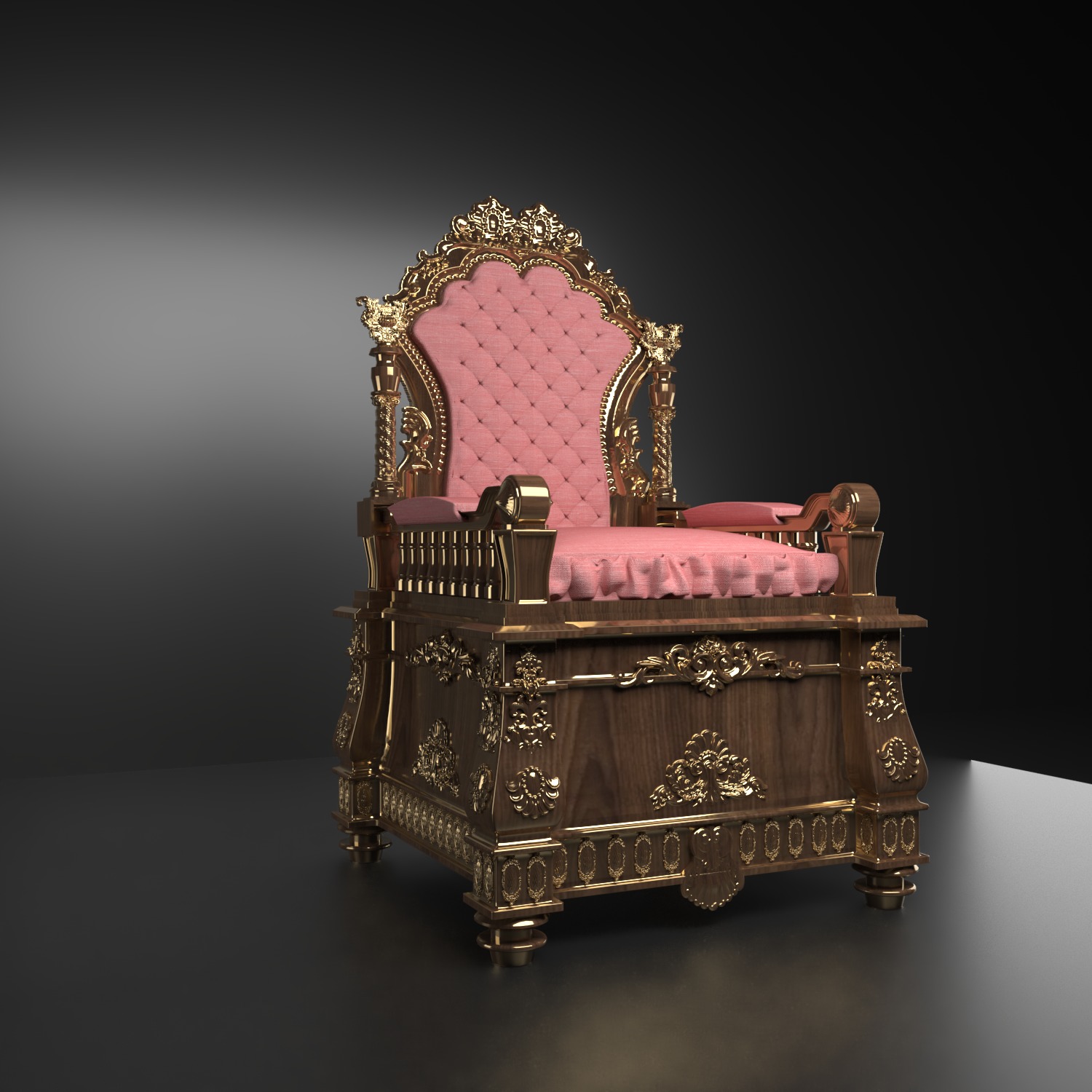 Royal chair 3D model_1