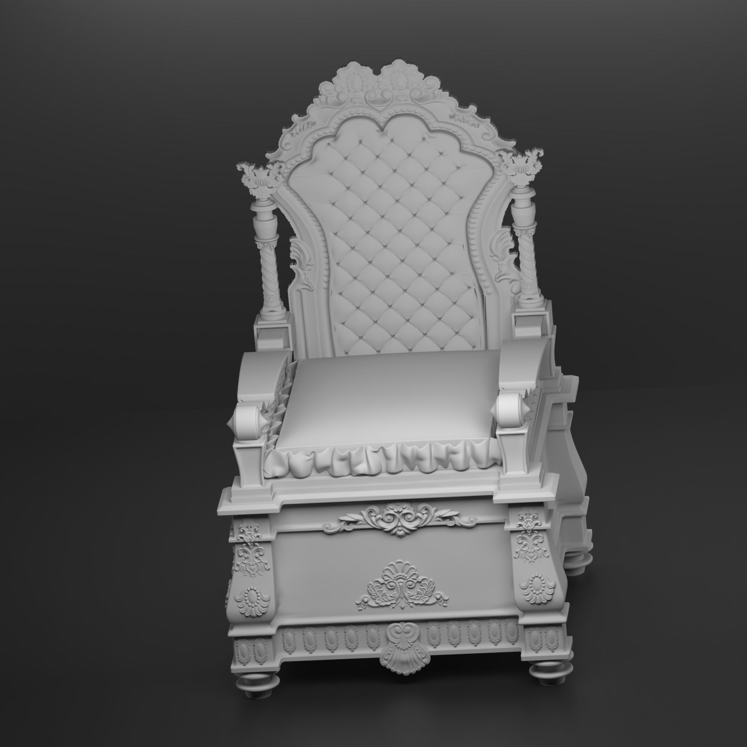 Royal chair 3D model_3
