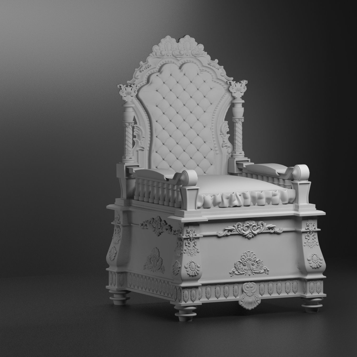 Royal chair 3D model_6