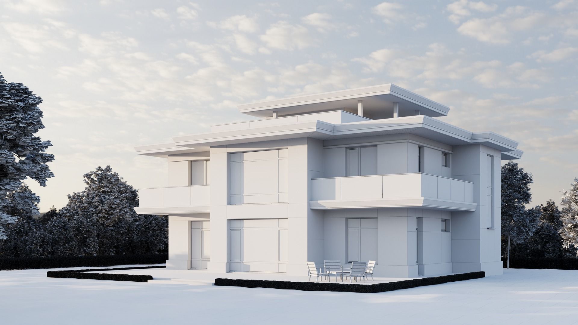 House Exterior Scene 3D model 3D model_2