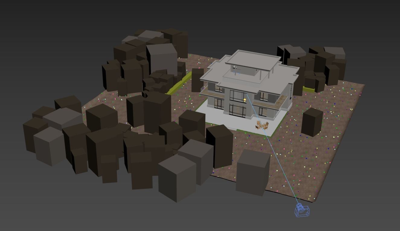 House Exterior Scene 3D model 3D model_3