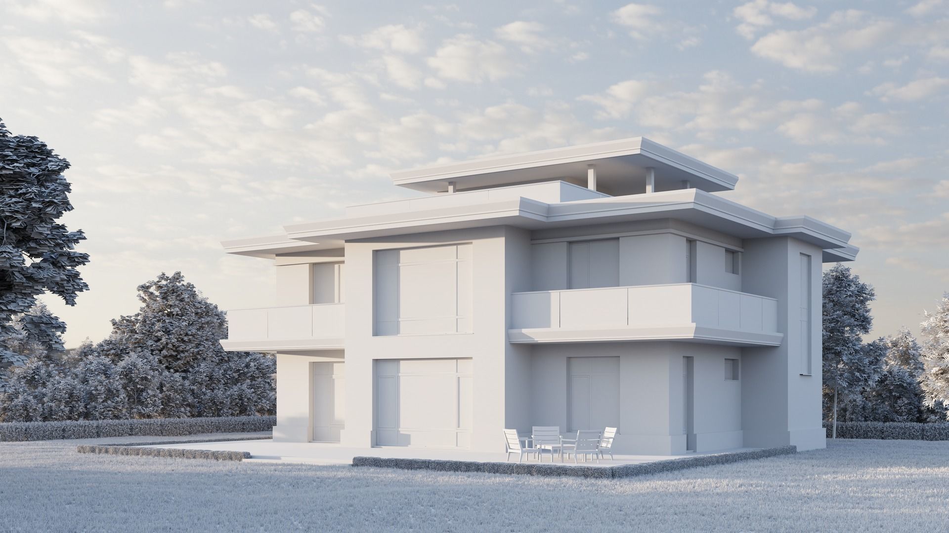 House Exterior Scene 3D model 3D model_1