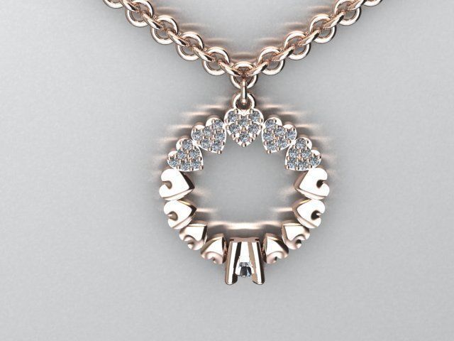 heart pendant 3D print model_2