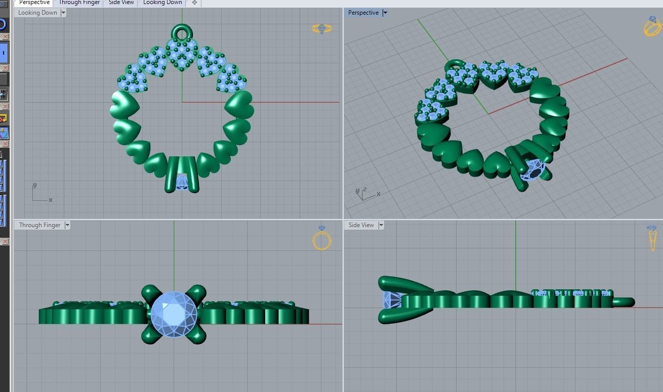 heart pendant 3D print model_3