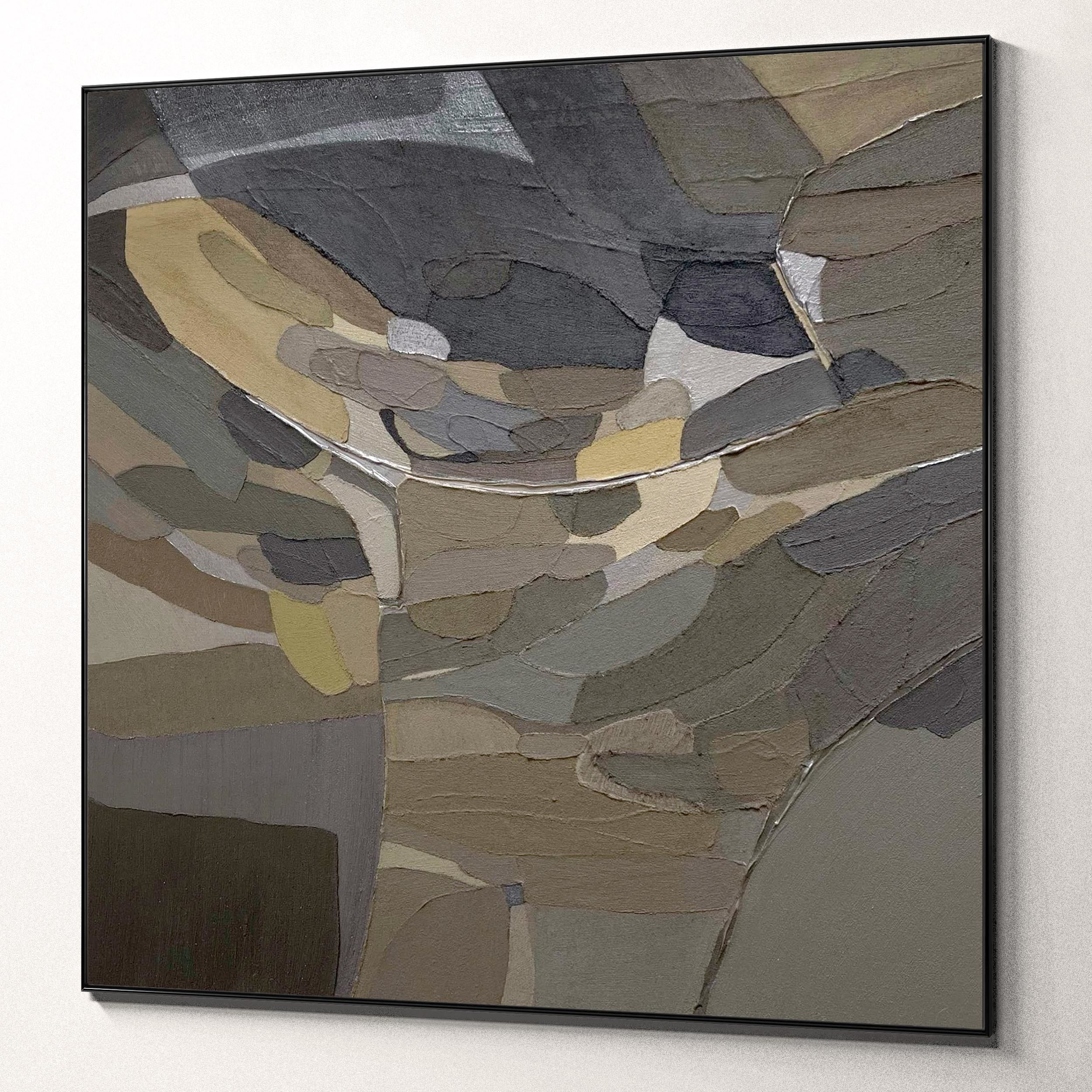 Plaster two square photo frames 50 Low-poly 3D model_5