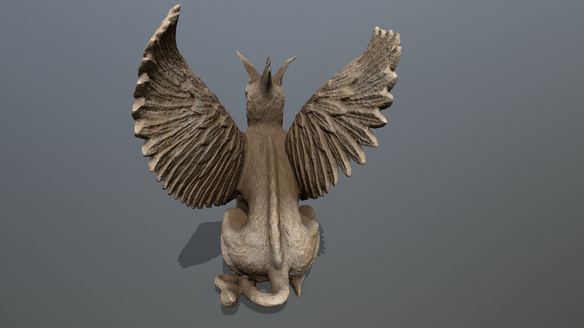 Statue Creature Low-poly 3D model_6