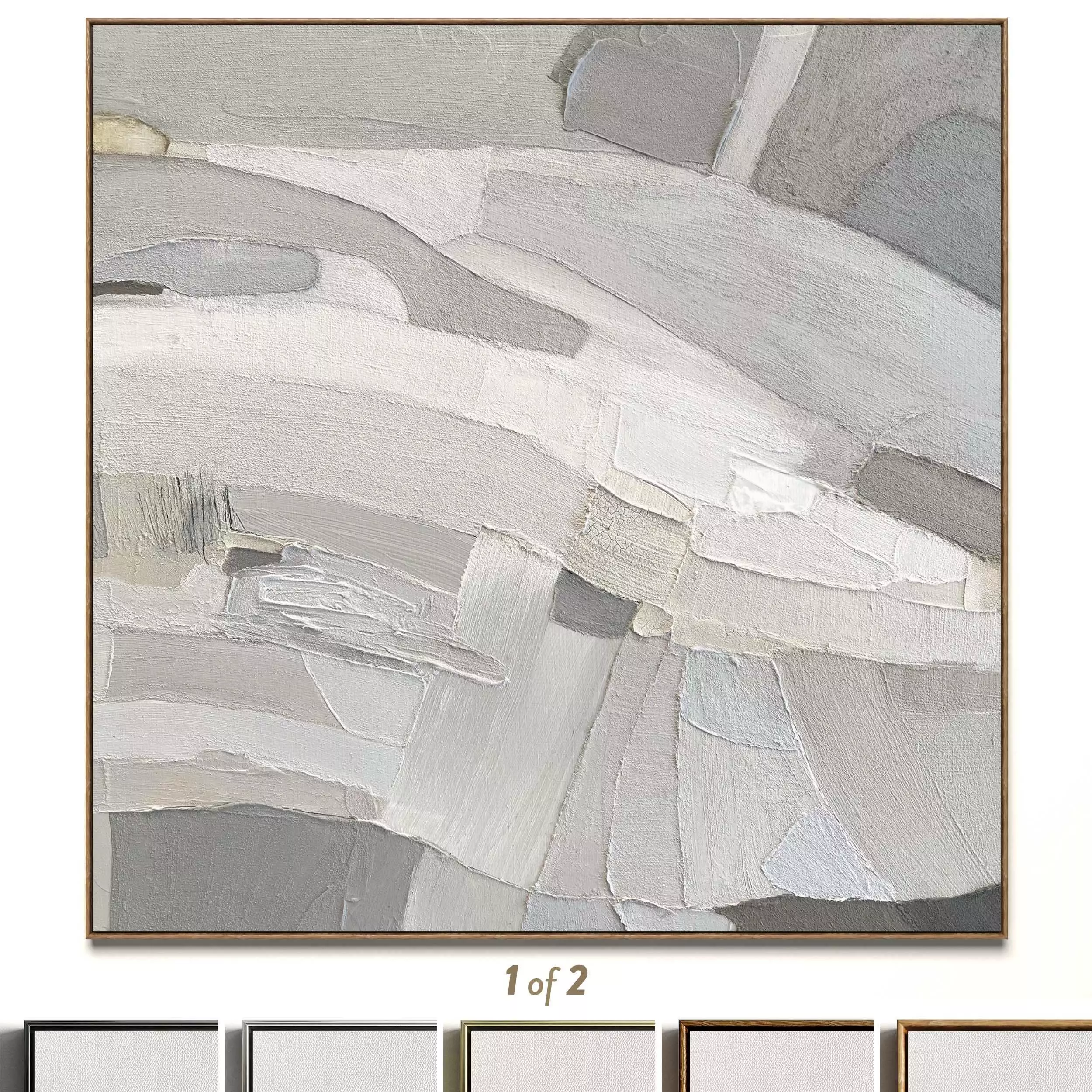 Plaster two square photo frames 52 Low-poly 3D model_0