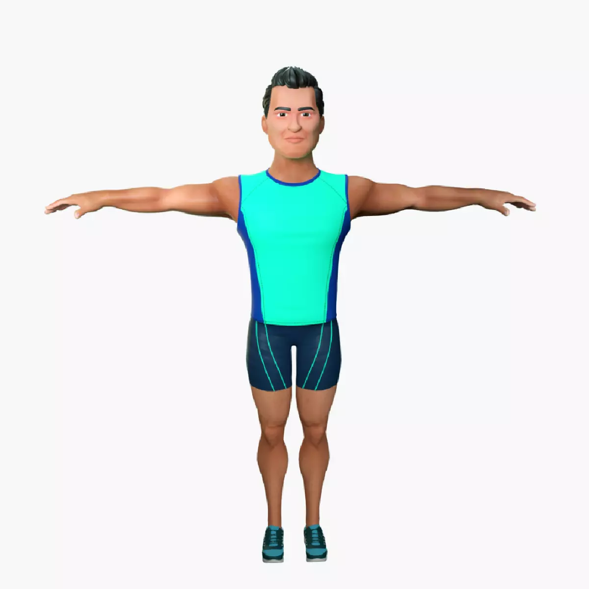 Athlete Rigged Male Model 3D model rigged | CGTrader