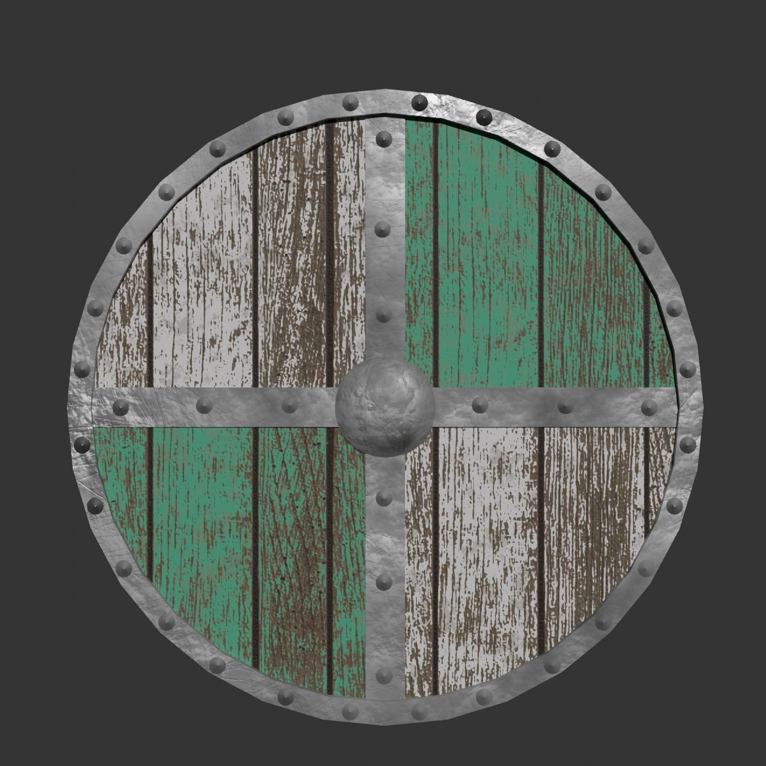 Small PBR Axes and Shields kit Low-poly 3D model_6