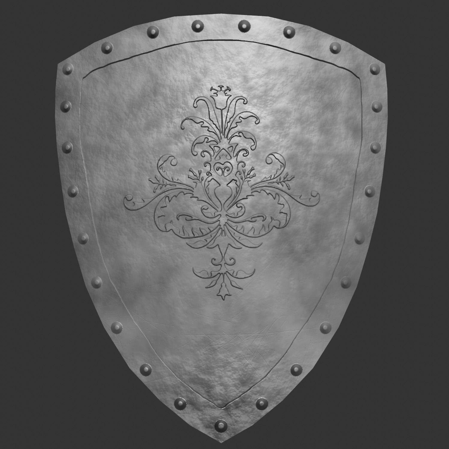 Small PBR Axes and Shields kit Low-poly 3D model_5