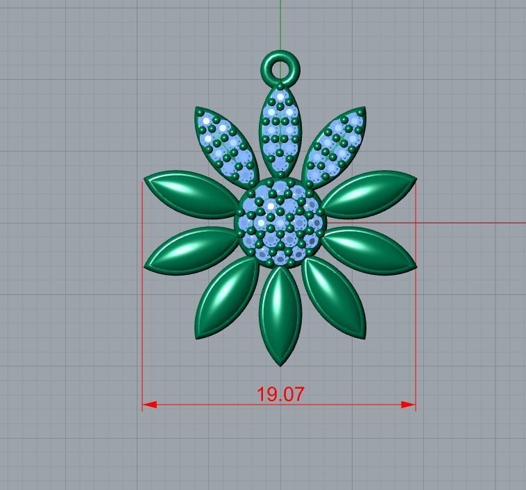 flower pendant 3D print model_7