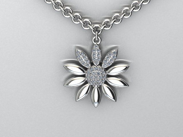 flower pendant 3D print model_1