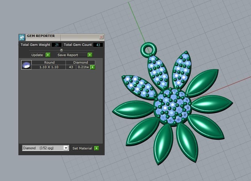 flower pendant 3D print model_5