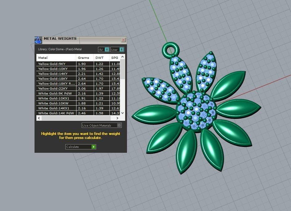 flower pendant 3D print model_4