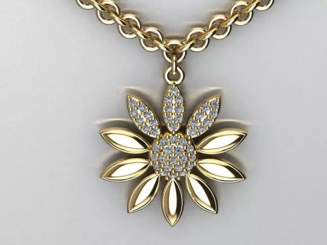 flower pendant 3D print model_0