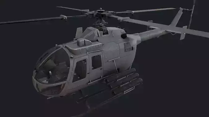 MBB Bo 105 Low-poly 3D model