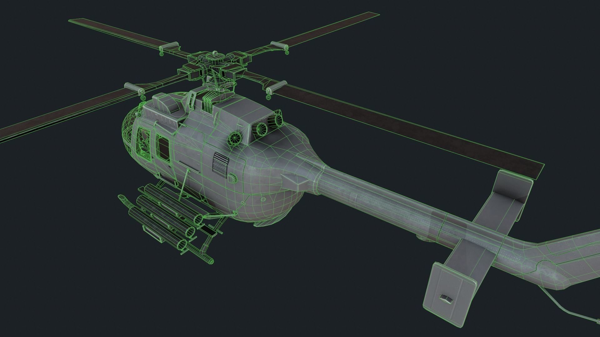 MBB Bo 105 Low-poly 3D model_10