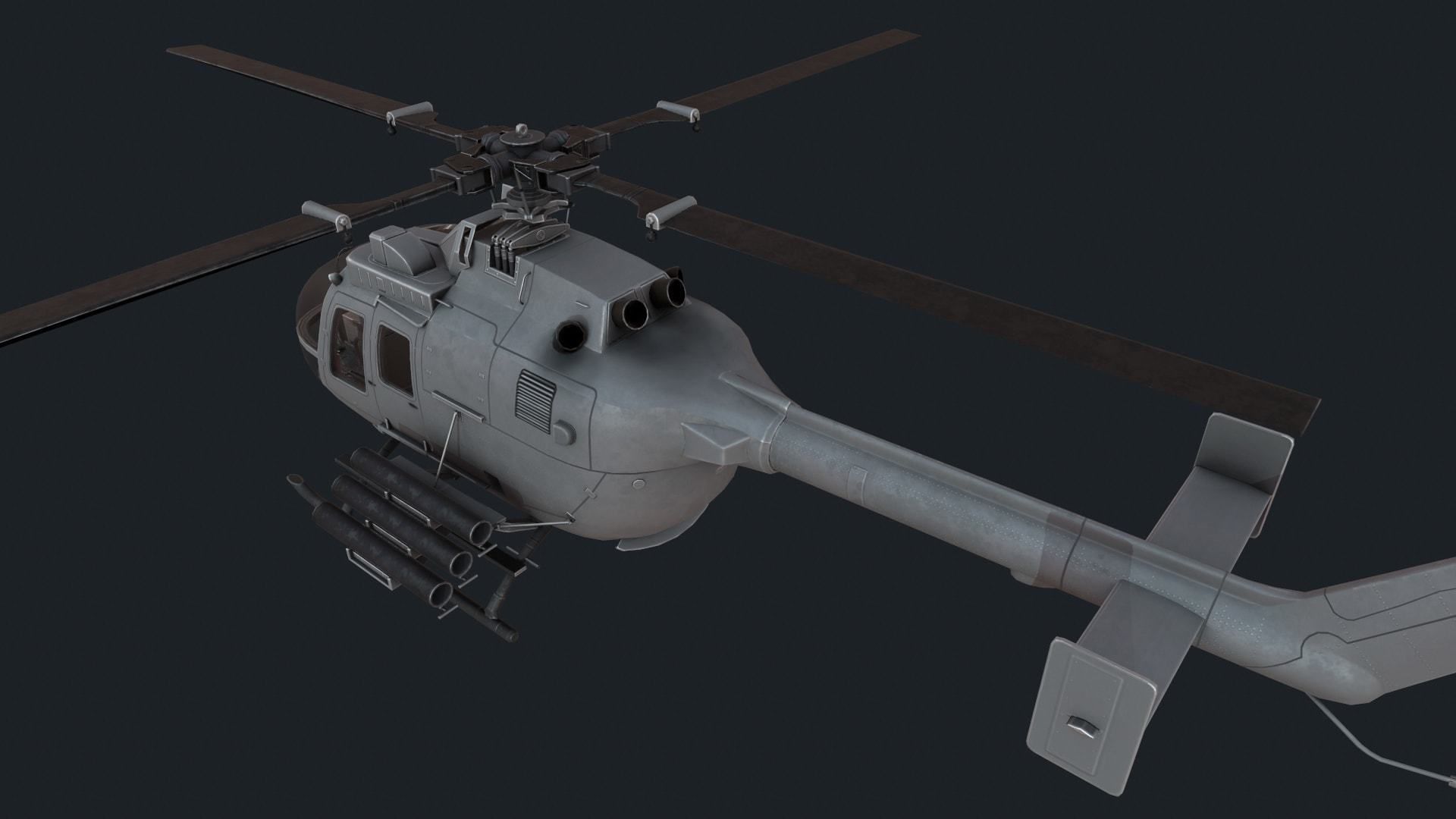 MBB Bo 105 Low-poly 3D model_4