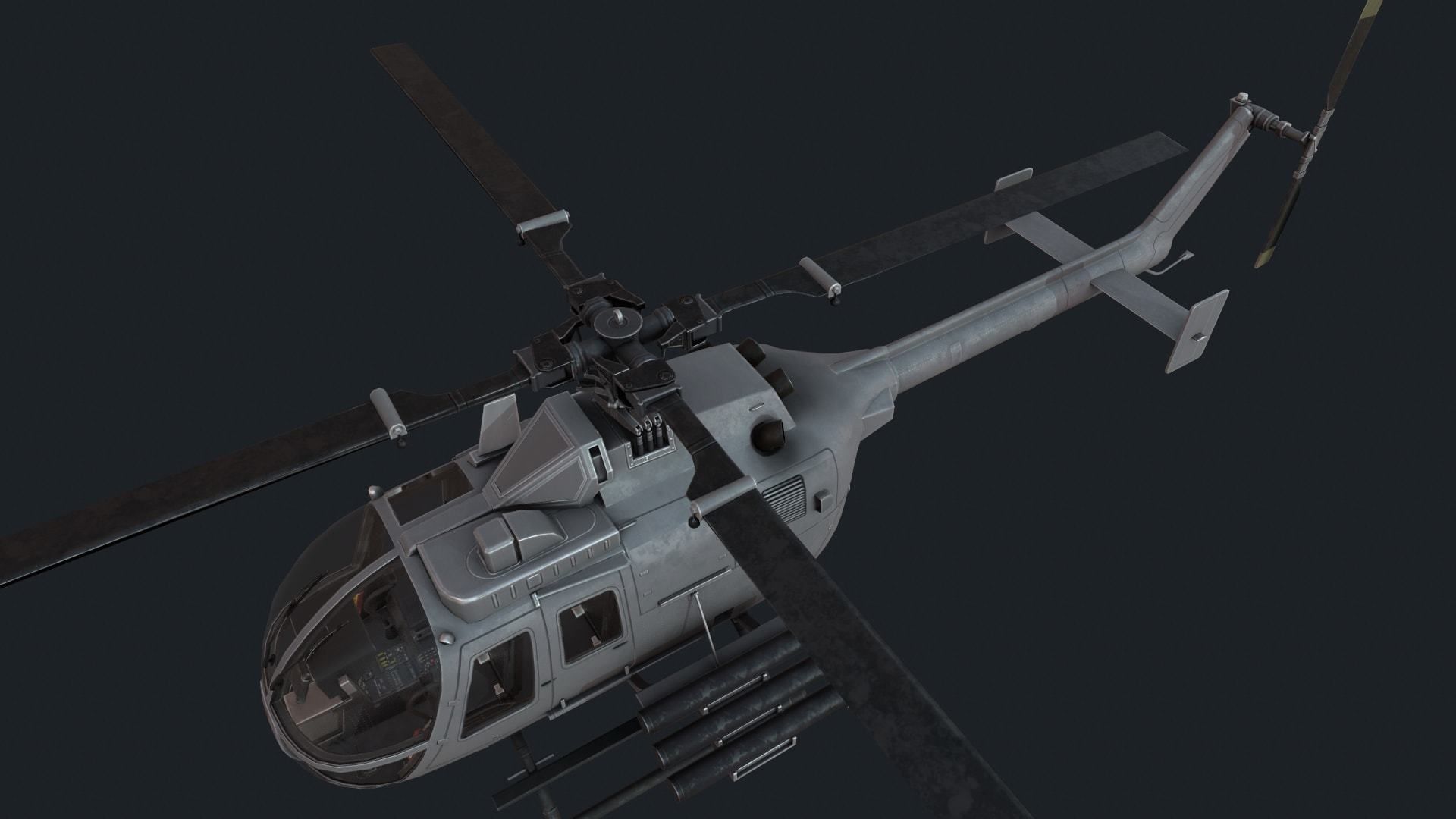 MBB Bo 105 Low-poly 3D model_2