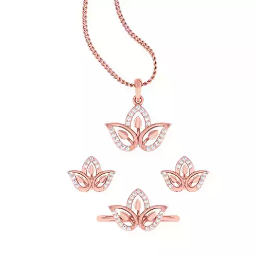 Women Ring Earrings Pendant set 3dm stl 3mf glb render details 3D print model
